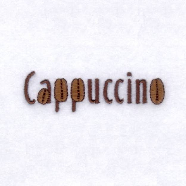 Picture of Cappuccino Text Machine Embroidery Design