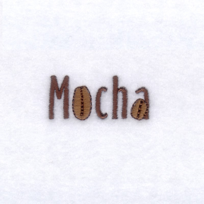 Mocha Text Machine Embroidery Design