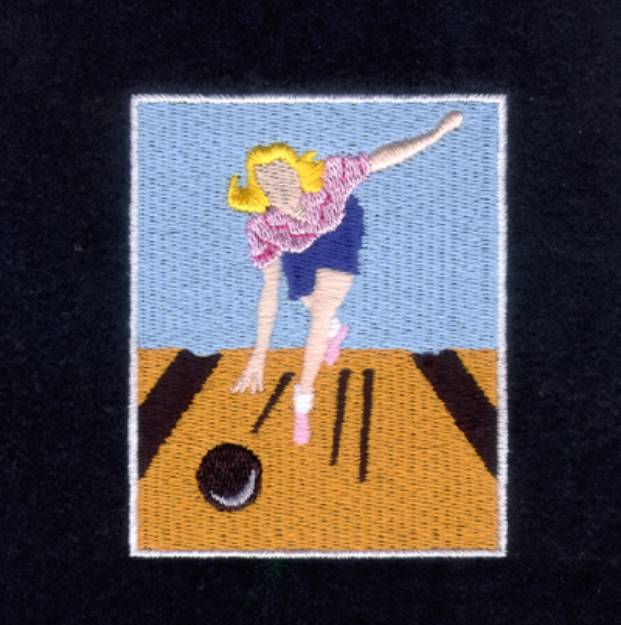 Picture of Bowling Sports Card Machine Embroidery Design