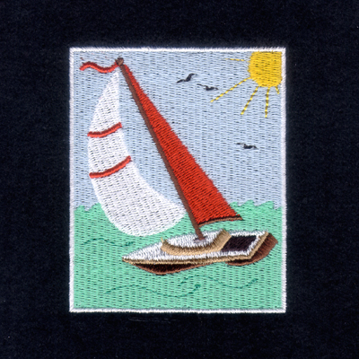 Sailing Card Machine Embroidery Design