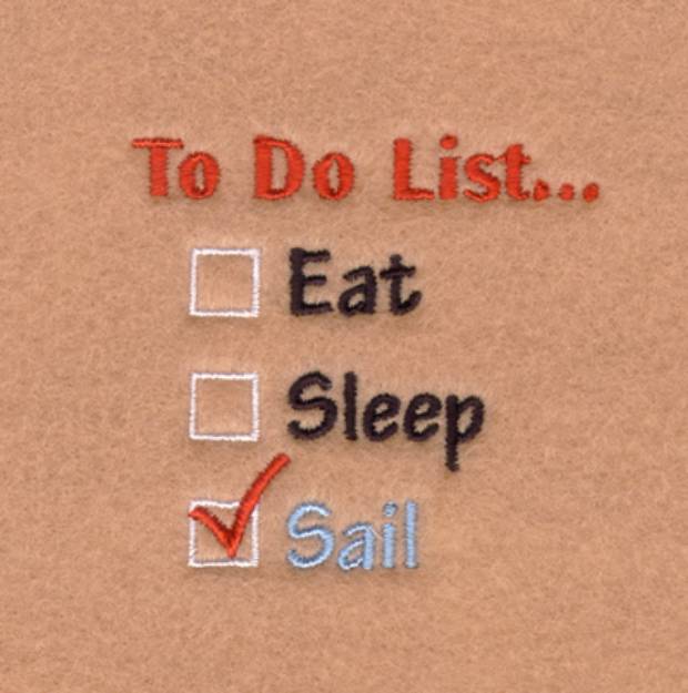 Picture of Sailing To Do List… Machine Embroidery Design