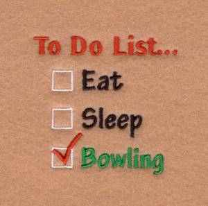 Picture of Bowling To Do List… Machine Embroidery Design