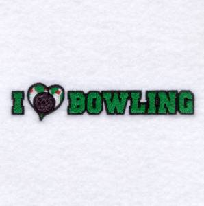 Picture of I Love Bowling Machine Embroidery Design