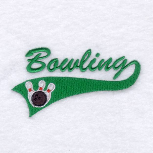 Picture of Bowling Script Tail Machine Embroidery Design
