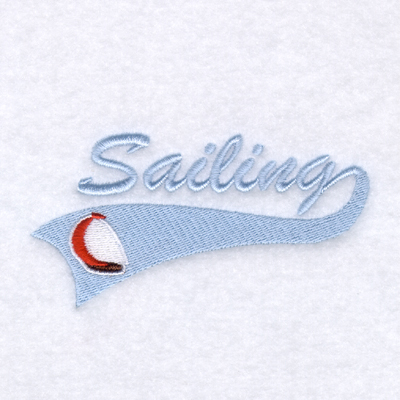 Sailing Script Tail Machine Embroidery Design