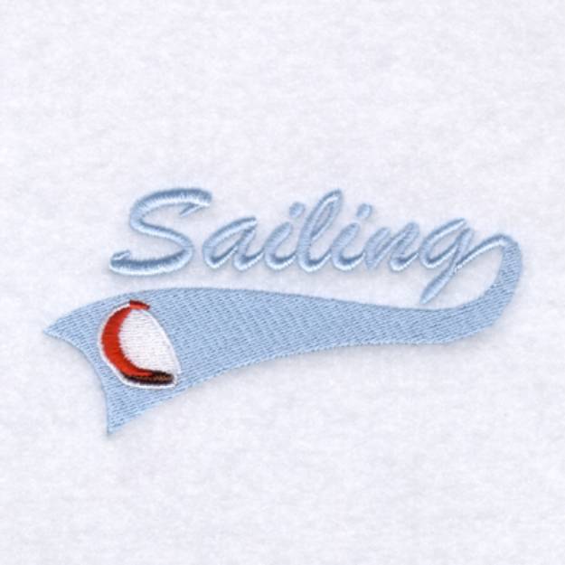 Picture of Sailing Script Tail Machine Embroidery Design