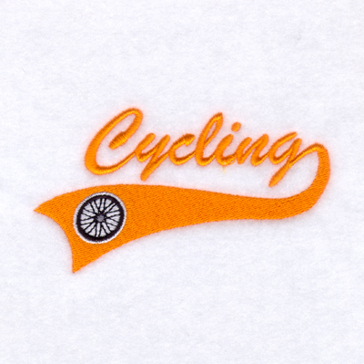 Cycling Script Tail Machine Embroidery Design
