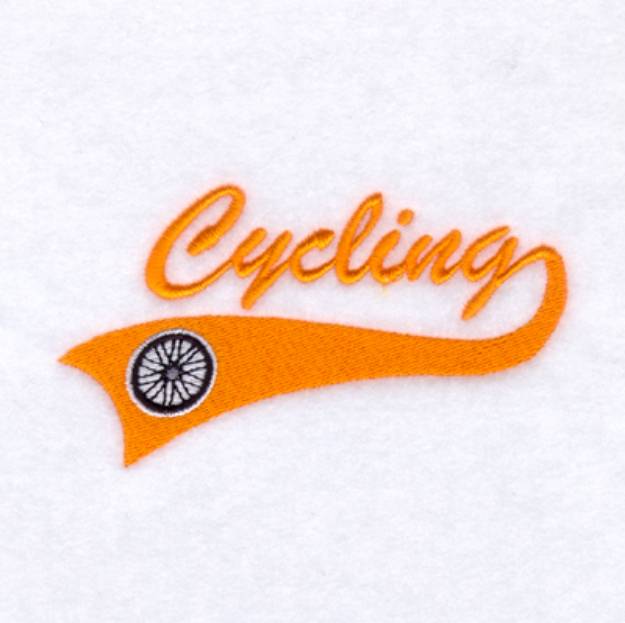 Picture of Cycling Script Tail Machine Embroidery Design