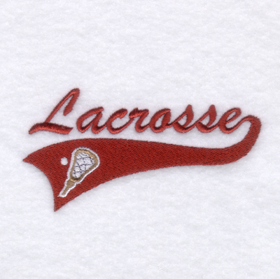 Lacrosse Script Tail Machine Embroidery Design