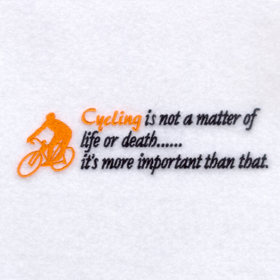 Cycling is Most Important! Machine Embroidery Design