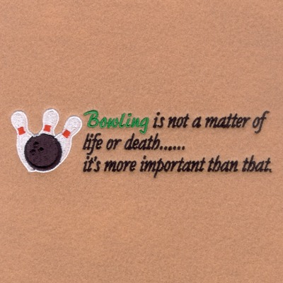 Bowling is Most Important! Machine Embroidery Design