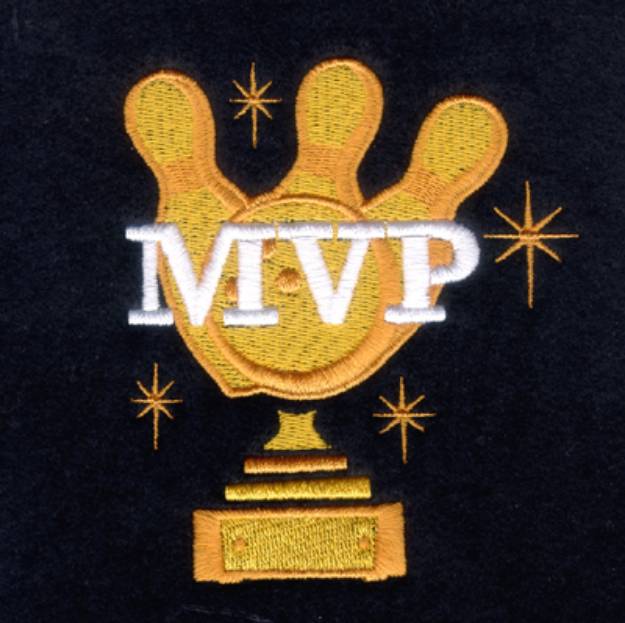 Picture of Bowling MVP Trophy Machine Embroidery Design