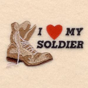 Picture of I Love My Soldier Small Machine Embroidery Design
