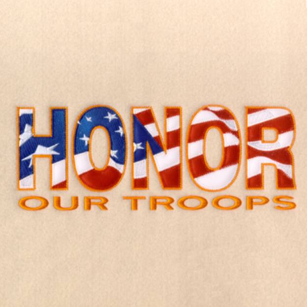 Picture of Honor Our Troops Applique Machine Embroidery Design