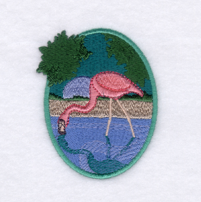 Flamingo Midnight Snack Machine Embroidery Design