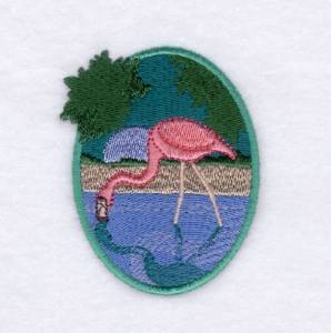 Picture of Flamingo Midnight Snack Machine Embroidery Design