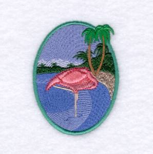 Picture of Flamingo Siesta Machine Embroidery Design