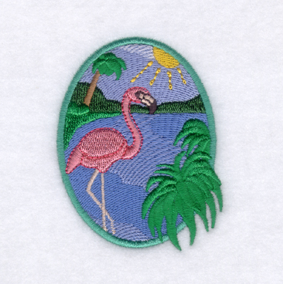 Flamingo Sunny Bay Machine Embroidery Design