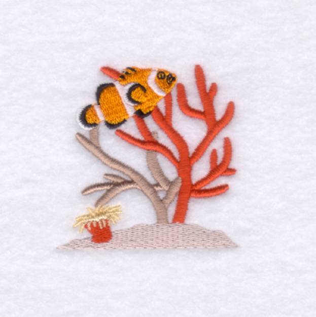 Picture of Coral & Clown Fish Machine Embroidery Design