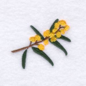Picture of Golden Wattle Flower Machine Embroidery Design