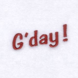 Picture of Gday! Text Machine Embroidery Design