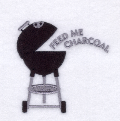 Feed Me Charcoal Machine Embroidery Design