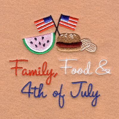 Family, Food & 4th of July Machine Embroidery Design