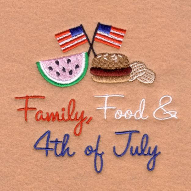 Picture of Family, Food & 4th of July Machine Embroidery Design