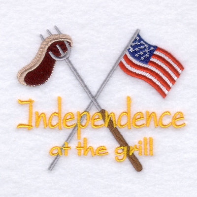 Independence at the Grill Machine Embroidery Design