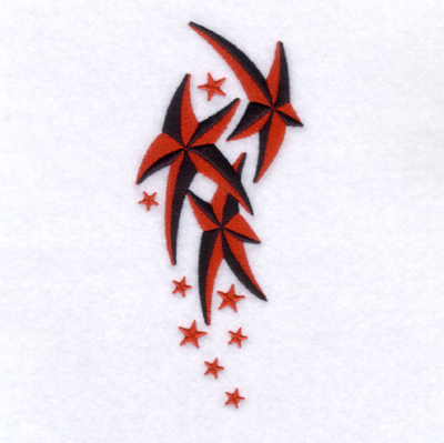 Stars Tattoo Machine Embroidery Design