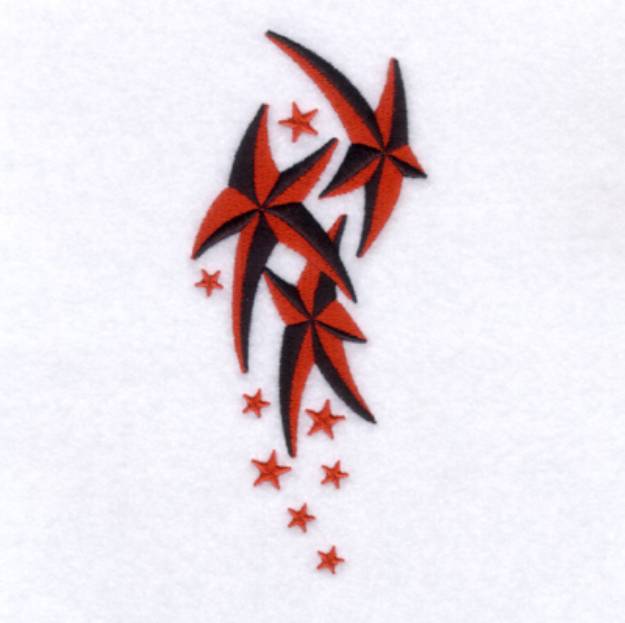 Picture of Stars Tattoo Machine Embroidery Design