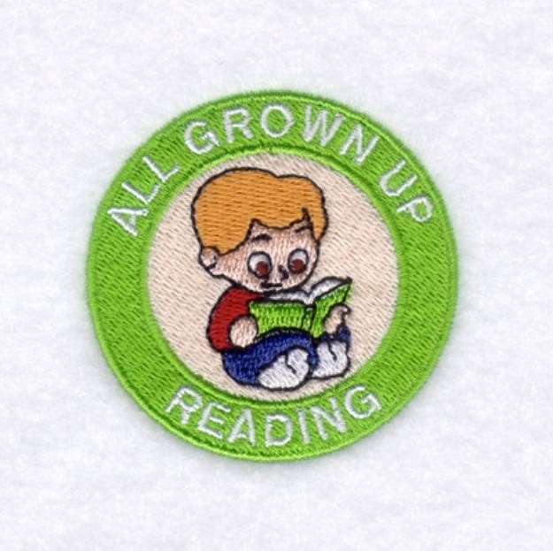 Picture of Grown Up Reading Machine Embroidery Design