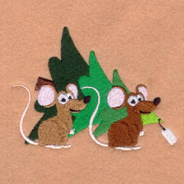 Picture of Christmas Tree Mice Machine Embroidery Design