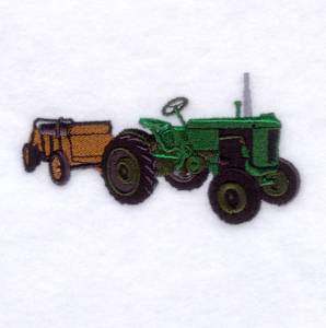 Picture of Tractor and Manure Spreader Machine Embroidery Design