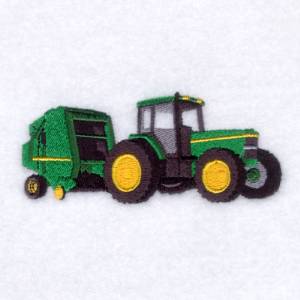 Picture of Tractor and Round Baler Machine Embroidery Design