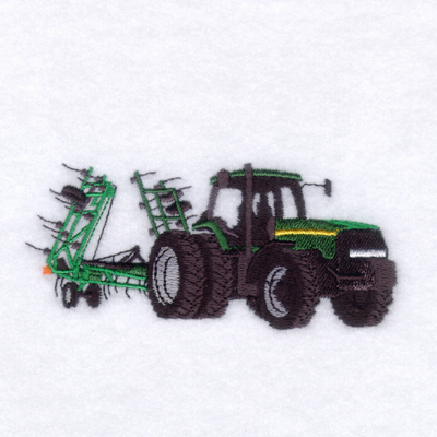 Tractor and Cultivator Machine Embroidery Design