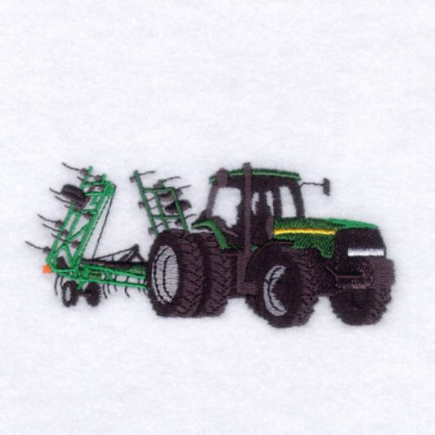 Picture of Tractor and Cultivator Machine Embroidery Design