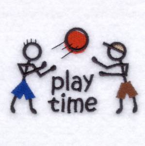 Picture of Stick Kids Play Time Machine Embroidery Design