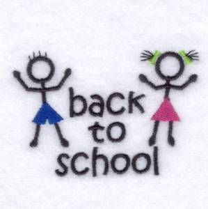 Picture of Stick Kids Back to School Machine Embroidery Design