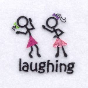 Picture of Stick Kids Laughing Machine Embroidery Design