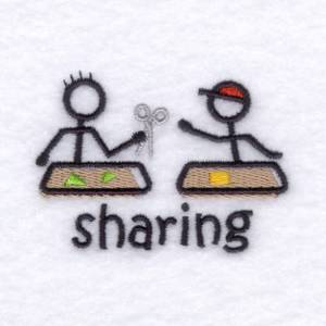 Picture of Stick Kids Sharing Machine Embroidery Design