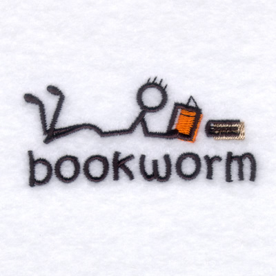 Stick Kids Bookworm Machine Embroidery Design