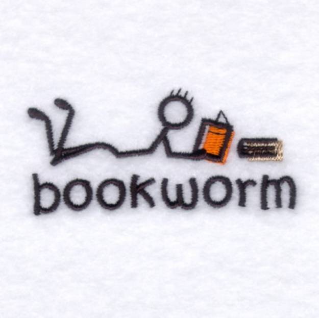 Picture of Stick Kids Bookworm Machine Embroidery Design