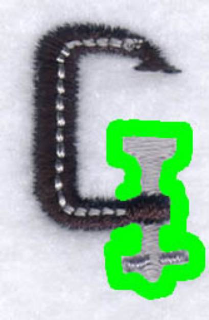 Picture of Tool Font "G" 1" High Machine Embroidery Design