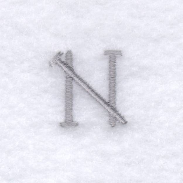 Picture of Tool Font "N" 1" High Machine Embroidery Design