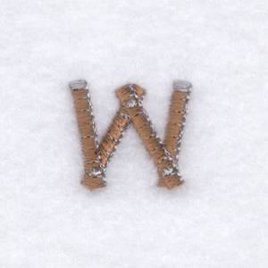 Picture of Tool Font "W" 1" High Machine Embroidery Design
