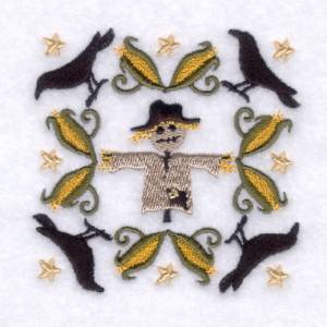 Picture of Folk Scarecrow Square Machine Embroidery Design