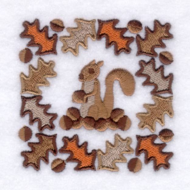 Picture of Folk Squirrel Square Machine Embroidery Design
