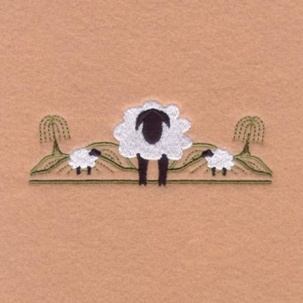 Picture of Folk Sheep Border Machine Embroidery Design