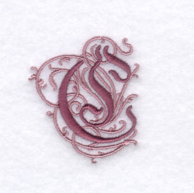 Elegant Font "C" Machine Embroidery Design